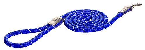 Rogz Reflektierende Hundeleine für mittelgroße Hunde, 1,3 cm breit, 1,8 m lang, Blau
