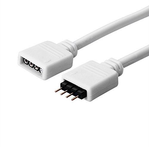 SIENOC 0.5m Cavo di Prolunga Striscia LED RGB Prolunga Nastro LED Cavo Estensione Banda LED 4 Pin LED Strip Extension Cable Estensore Connettore per RGB 5050 3528 2835 LED Strip, Bianco