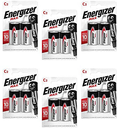 ENERGIZER-Lote de 6 Blisters 2 pilas C LR14 Max
