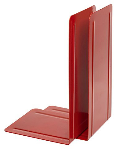 Alco-Albert 4303–12 Lot de serre-livres en métal, 1 paire, 130 x 240 x 140 mm, rouge