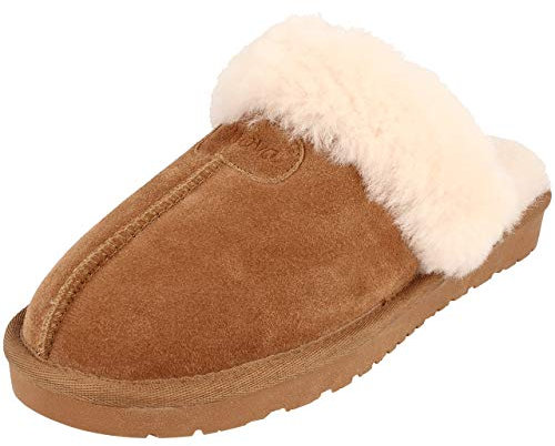 BOnova Helsinki Hausschuhe Damen Lammfell in 5 Farben und in den Größen 35-43. Kuschelig und unglaublich bequem. Hellbraun Größe 37