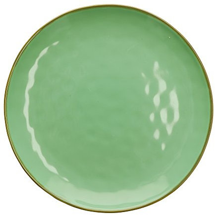 THUN Rose & TULIPANI-Juego de 2 bandejas Redondas de Concierto Verde Agua, Gres porcelánico, cm 32