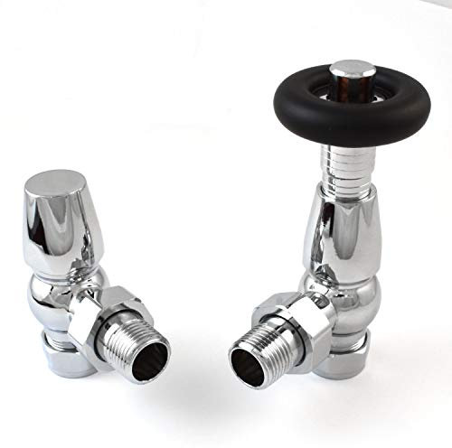Hot Flow | Jordan Traditional Thermostatic Radiator Valve (Angled TRV) (Chrome (Angled TRV))