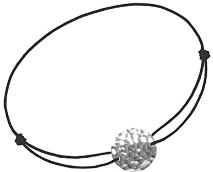 Bracelet cordon disque argent personnalisé