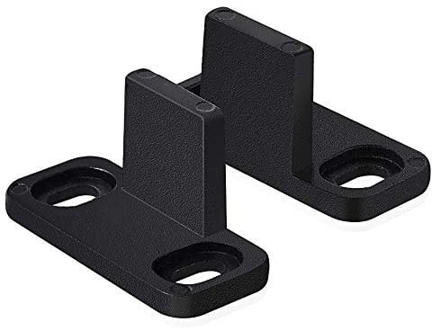 Homode Guía de piso para puerta de granero, metal negro mate, montaje en suelo, guía inferior ajustable para puertas correderas (paquete de 2)