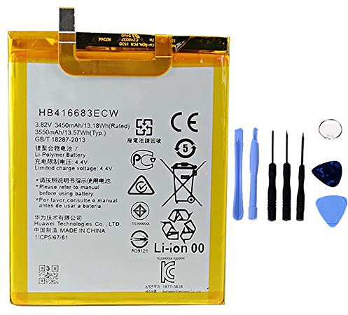 Ellenne Akku kompatibel mit Huawei Nexus 6P HB416683ECW mit hoher Kapazität, 3450 mAh, Demontage-Set inklusive