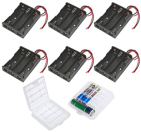 GTIWUNG 6 Stück AA Batteriehalter Gehäuse Kunststoff Akku Aufbewahrungsbox, Batteriehalter für 3 x 1,5V AA Batterie Halterung 4,5V mit Anschlusskabel (3 Solts)