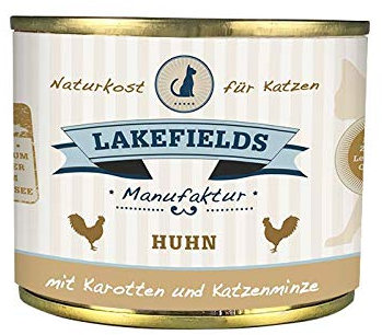 Lakefields MANUFAKTUR Nassfutter MENÜ Huhn 69% Fleischanteil für Katzen, Größe:12 x 200 g