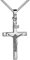 Silber Kreuz-Anhänger Kruzifix Jesus Christus mit INRI-Gravur Kettenanhänger 925 Silber. Mit Kette 925 Silber - Kettenlänge 40 cm.