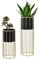 [en.casa] Pflanzständer im 2er Set Blumenständer aus Metall Blumentopf Ständer mit Übertopf Blumentopfhalter 2-TLG. Pflanztopf Deko Goldfarben-Schwarz