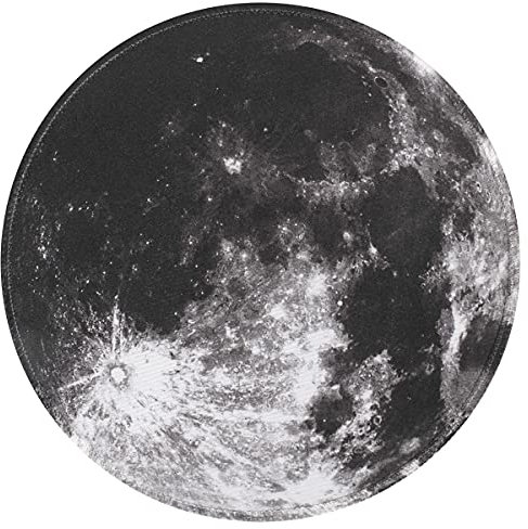 Earth Grey Moon Round Gaming Mouse Pad Non Slip Rubber Mousepad 8.66x8.66x0.07 inch with Stitched Edge Foldable Mat for Desktop,Laptop