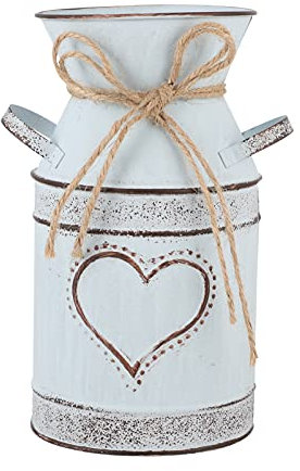 Cabilock Bodenvase Retro Wasserkocher Vintage Blumenvase Metall Blumentopf Franz?sische Vase Shabby Chic Rustikale Krug Eisen Eimer für Garten Balkon Schreibtisch Tischdeko Retro Wasserkocher