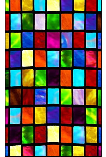HYHMJ-Glas Aufkleber Retro Kirche Befleckt Selbstklebend Fensterfolie Undurchsichtig Privatsphäre Dekoration Glasabdeckung Für Fenstertönung UV-Schutz Glasmalerei Sonnenschutzfolie,A,40 * 80cm