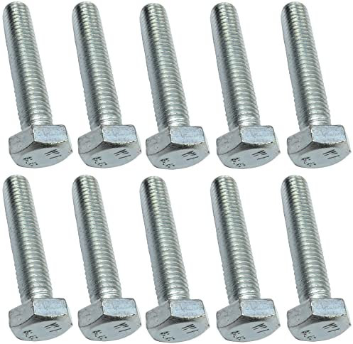 AERZETIX - C47325 - Lot de 10 pièce - Boulons M8x40 - à tête Hexagonale - Ø8x40mm - DIN 933 - Classe 8.8 - en Acier Zingué - Bricolage - Outillage d'assemblage/Quincaillerie