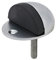 TIMCO Oval Door Stop - Satin Chrome - Floor Mounted - Protective Rubber Buffer tip - 47mm