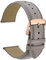 WOCCI 20mm Vintage Leder Uhrenarmband mit Roségoldener Schnalle, Ersatz Armbanduhr (Grau)
