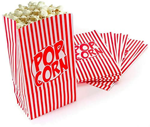 Striped Paper Favor Boxes Paper Popcorn Retro Cinema Movie Film Night Style Boxes Cardboard Candy Container Candy Paper Bags For Birthday Theater Themed Parties Movie Nights Carnivals (Pack 0f 8)