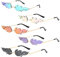 Lotvic Flammen Sonnenbrille, 5 Stück Feuer Flammenbrille Randlos Welle Sonnenbrillen Brillen, Retro Mode Punk-Stil Sonnenbrille Creative Flamme Form Brillen für Geburtstags (Flammen Sonnenbrille)