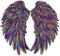 ulricar 2pcs Embroidery Trumpet Wings Sequin Embroidery Cloth Stickers DIY Clothing Accessories Sequin Patch Stickers Decorative Chapter with Back Glue, Clear