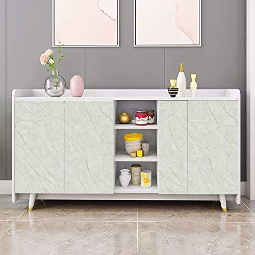 JOLIHOME Selbstklebende Tapete Grünem Marmor-Effekt Klebrige Rückseite Plastik Wandaufkleber Vinyl-Folie Wasserdicht Abziehen und Aufkleben Kontaktpapier für Küche DIY Oberfläche Abdecken 40x500cm