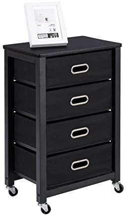 Multigot Mobile File Cabinet, Documents Storage Cupboard with 4 Drawers and Wheels, Under Desk Rolling Filing Organizer for Home Office