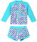 TUONROAD 2 Piece Swimsuit for Kids Girls Long Sleeve Swimming Set UPF 50+ Protection Swimwear for Girl Beachwear 3-4 Years Colorful Scales Paint