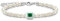 Thomas Sabo Damen Armband mit weißen Perlen und grünem Stein, 925 Sterlingsilber, Kaltemail, Länge: 16-19 cm, A2096-082-6-L19v
