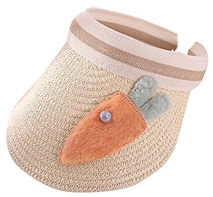 Schal Kinder Klettverschluss Strohhut Kinder Karussell Kinder Karussell Jungen Mädchen Sommer Visiere Sonne Baby Kindermütze Mützen Mädchen Pferde (Beige, One Size)