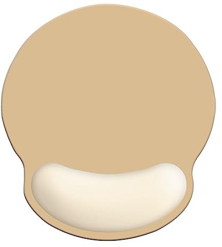 Tapis de souris ergonomique en mousse à mémoire de forme, base en caoutchouc antidérapant avec tissu Lycra confortable pour soulager la douleur pour ordinateur, ordinateur portable (mousse beige)