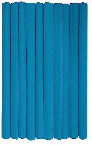 Interdruk - Crepe Paper Rolls for Kids, DIY and Decorations - Pack of 10 Reels (50cm x 200cm, 28g/m2) - 19 Turquoise