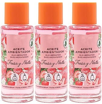 PLUS HOME Aceite ambientador Larga duración, frescor para la casa,habitación,Armario,etc,Aceite Fresa Y Nata 50ML