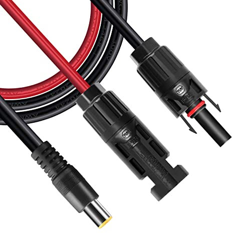 ZkeeShop Conector solar a CC 8 mm, DC7909 a cable solar, cable de panel solar, adaptador CC, cable de carga de 16 AWG, resistente al agua, compatible con Jackery Explorer 500 240 1000 Bluetti EB70