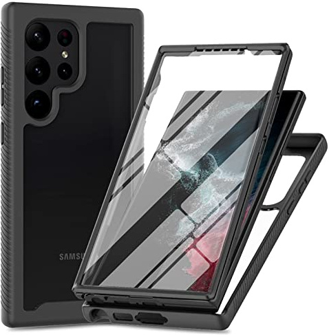 betterfon Panzerhülle für Samsung Galaxy - Handyhülle - Stoßfeste Schutzhülle mit Displayschutz - 360 Grad Full Cover Outdoor Case (Galaxy S23 Ultra)