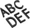 PATIKIL House Numbers 3D Mailbox Letter A-F for Outside, 12Pcs Door Address Number Letter Self Adhesive for House, Apartment Office, Hotel Room, Mailbox Sign, Black