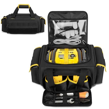 Rexmica Air Compressor Carrying Bag Compatible with DEWALT DCC018N 18 Volt Triple Source Inflator, Portable Tyre Inflator Storage Bag for DEWALT DCC018N Air Compressor, Charger, Batteries