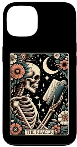 Hülle für iPhone 13 The Reader Tarotkarte Skelett Lesebuch Bookworm Bookish
