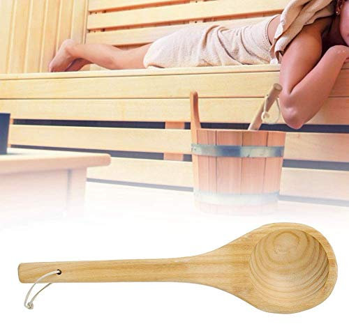 YUJIEE Cucharón de baño de Madera Hecho a Mano, Cuchara for Sauna, Cuchara Multiusos for cazo de Agua, Accesorios for Sauna, SPA, Cocina