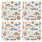 Seaside Maritime Keramik-Untersetzer-Set – Segeln, Angeln, Tauchen, quadratisch, Set mit 4 Untersetzern, Geschenk
