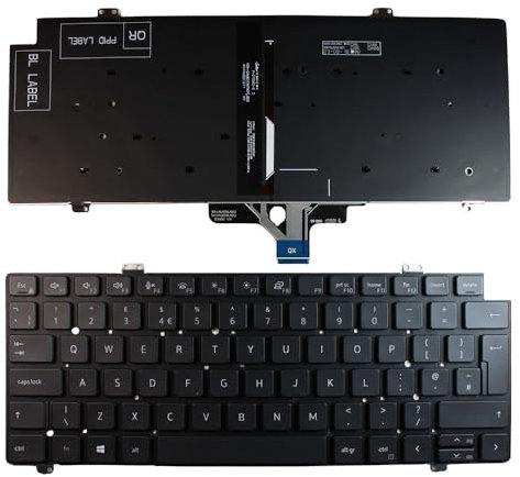 Power4Laptops UK Layout Backlit Black Replacement Laptop Keyboard Compatible With Dell Latitude 5420
