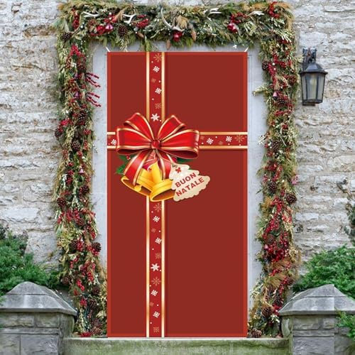 Decorazioni Natalizie per Porta Copertura della Porta d'Ingresso Natale Striscioni per Porta natale Merry Christmas Decorazioni Addobbi per Natale