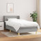 OHOOWOO Boxspringbett mit Matratze Hellgrau 100x200 cm Stoff,Erholsames Boxspringbett mit verstellbarem Kopfteil und stützender Taschenfederkernmatratze