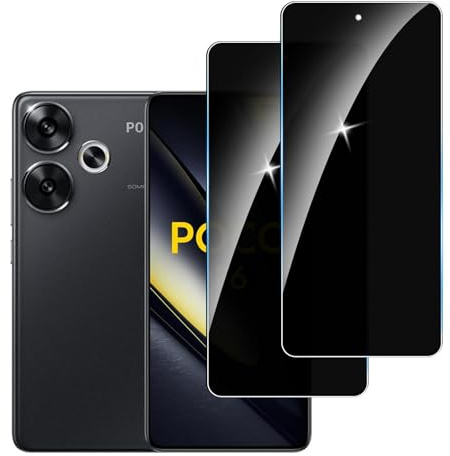 LYPHPE 【2 Piezas】 Protector Pantalla Privacidad para Poco F6,Cristal Templado Anti Espía,Anti-Espía Vidrio Película,9H Dureza,Anti-Arañazo,Sin Burbujas,Privacy Screen Protector
