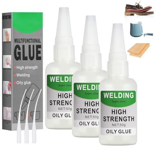 Flintronic Super Colla, 3 Pezzi Colla Ad Olio Ad Alta Resistenza, Colla Forte Istantanea, Per Plastica, Vetro, Lgno, Pietra, Artigianato Fai Da Tte, Molti Altri Materiali, 50G