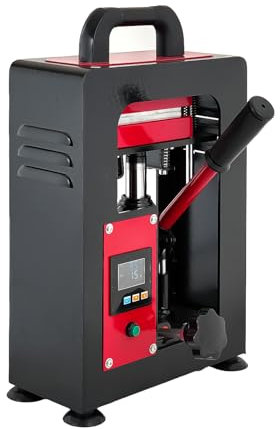 YUMILI Macchina per la pressa a Caldo, Pressa a Caldo per colofonia, per colofonia, 5T Manuale idraulica, Doppia Piastra riscaldante, Macchina per Estrazione colofonia, 6 x 12 cm