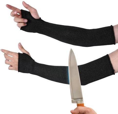 YUXIANLB 1 Paar Gartenarmschützer, Armstulpen für Männer, schnittfeste Handschuhe, schwarze Armstulpen, Hand- und Armschutzstulpen, Schweißerstulpen, Bauernschutzstulpen, Armkompressionsstulpen