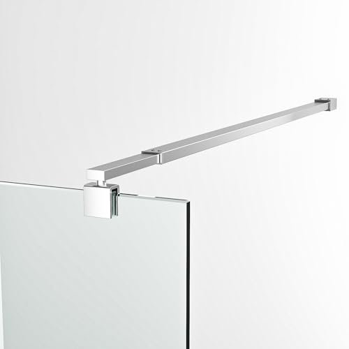 Dusche Einziehbar Stabilisator 73-123 cm, Fixiert Walk-in Duschabtrennung Silber Stabilisierungsstange für Glasstärken 8-10 mm für Duschwand Duschkabine