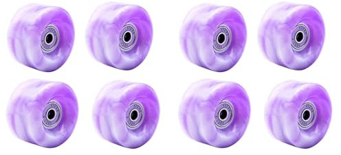 GREOHNMPAW 8 Stücke Roller Skate Rollen mit Lagern für Zweireihiges Skaten und Skateboard 32mm x 58mm 82A,Lila