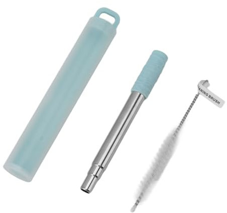 Pajita plegable de acero inoxidable para beber, reutilizable, de metal, para limpiar y usar en viajes y trabajo. (-3118230169411)