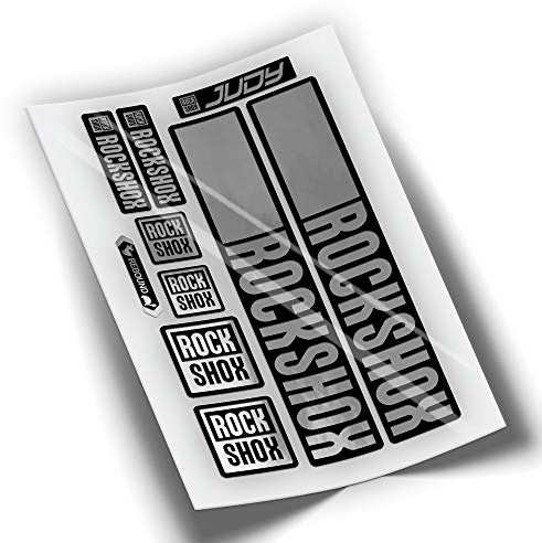REF:VP443 Stickers compatible with Rock-Shox JUDY fork 2021,2022,2023,2024 MTB, stickers, stickers, decals for mountain bikes. (SILVER CHROME)