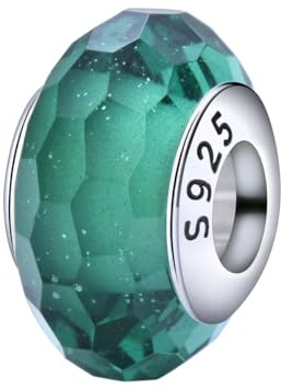 Charmes en verre de Murano avec perle en argent sterling pour bracelets Pandora pour femmes, Argent sterling